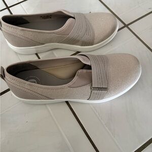 Bzees Shimmering Light Taupe Loafers